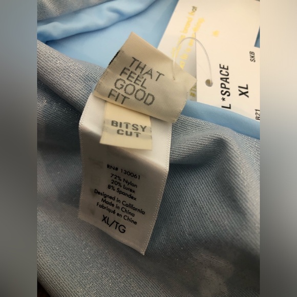 NWT L*Space Nancy Lee Bottom Bitsy Cut in Shimmer Sky Blue - Size XL - Picture 5 of 7